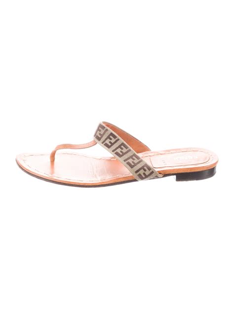 fendi zucca flip flops|fendi sandals for women.